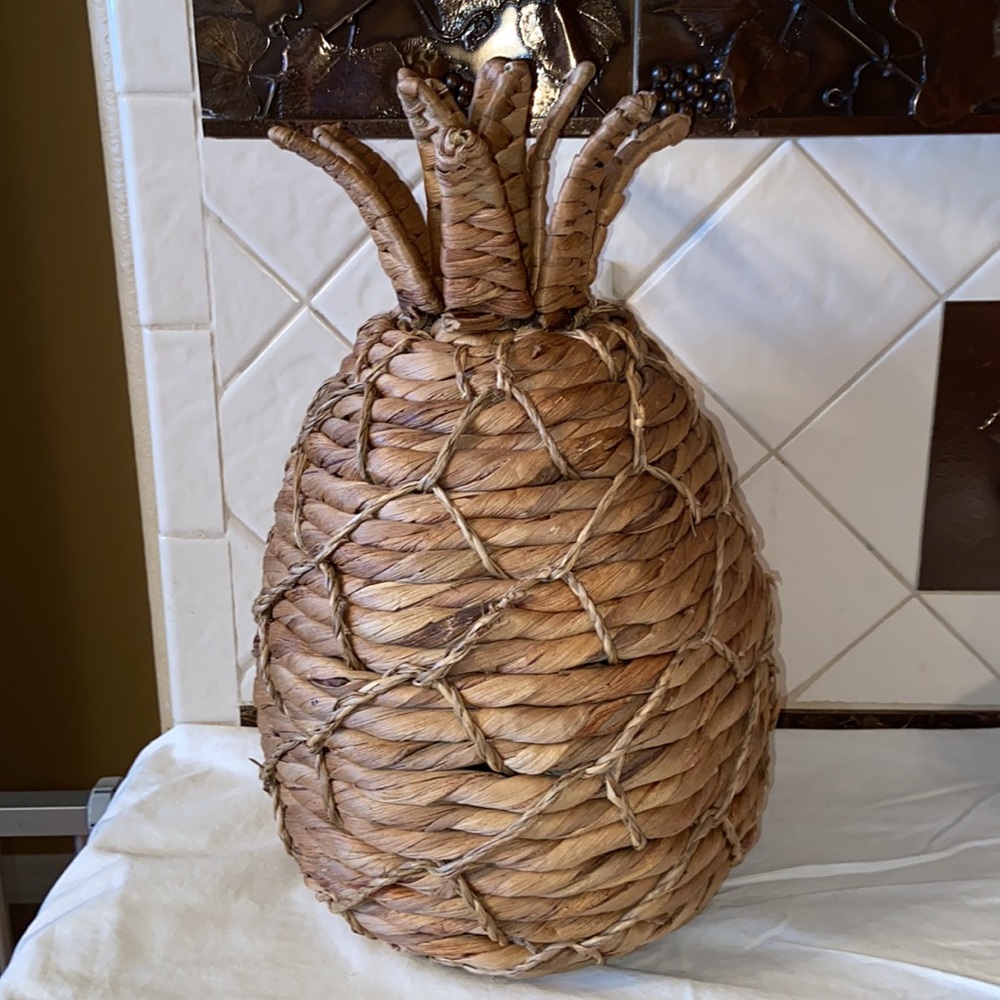Rattan Pineapple decoration 14 inches boho style